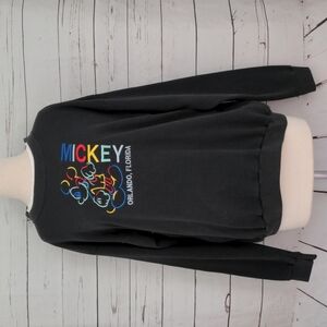 Disney Mickey Mouse Black Vintage 80s 90s Orlando FL‎ Sweatshirt Large Unisex